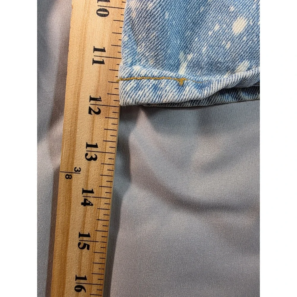 Levi's 569 Denim Shorts Mens W38 Blue Bleach Splatter Loose Straight Fit